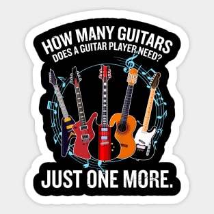 GHow Many Guitars Does A Guitar Player Need? Just One More Music Notes Sticker